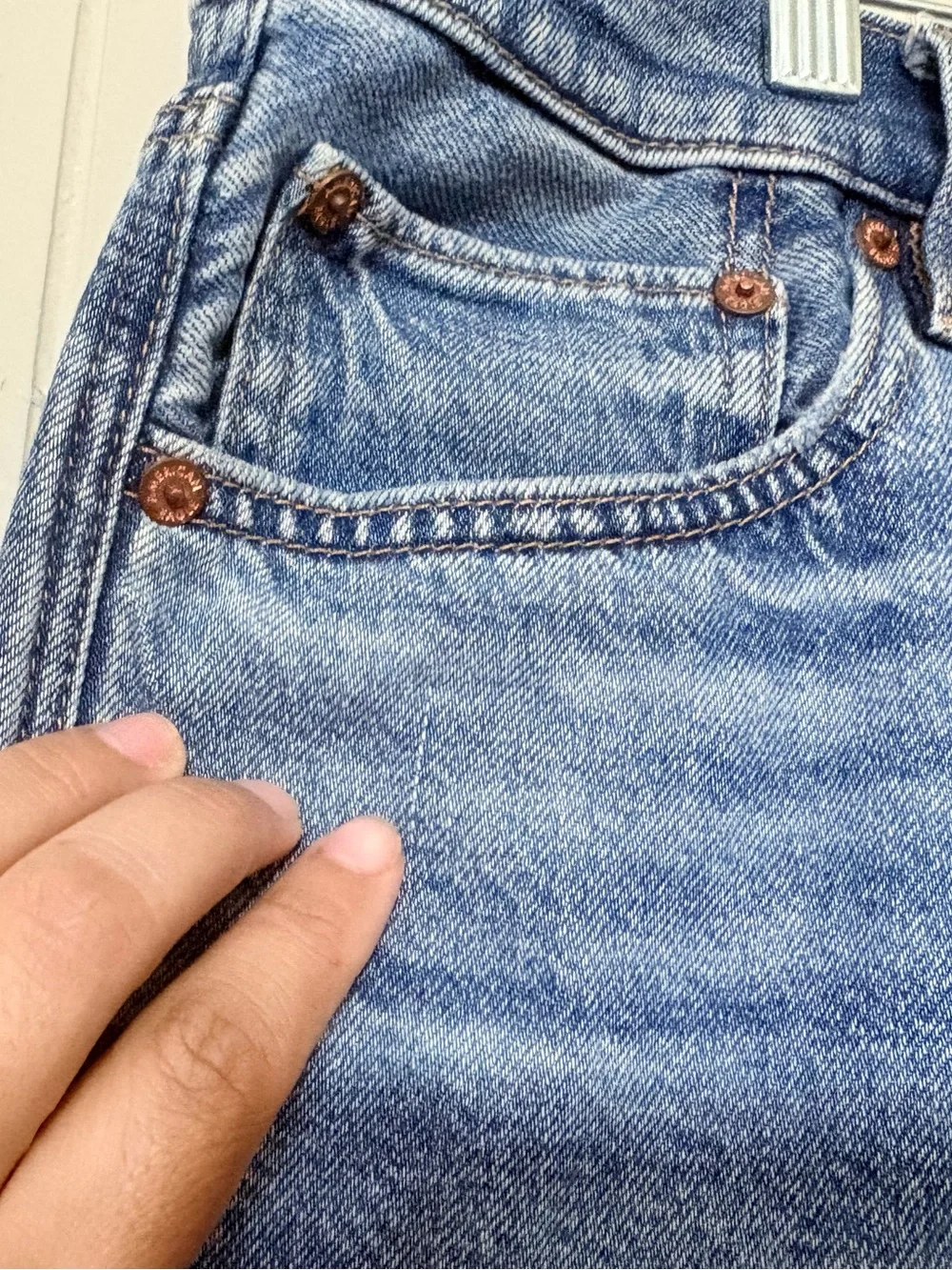 American Eagle Perfect Bermuda Shorts Women’s 16 Strigid Stretch Denim 8” Blue
